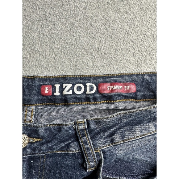 Izod Jeans Mens 36x32 Blue Straight Fit Denim Classic Button Fly Vintage Style - Picture 2 of 14